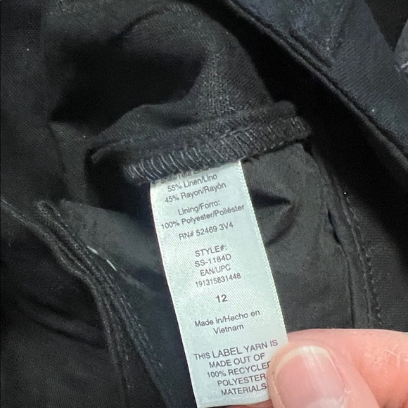 Scoop Women's Linen Blend Tailored Wide Leg Pants Black - Picture 5 of 7